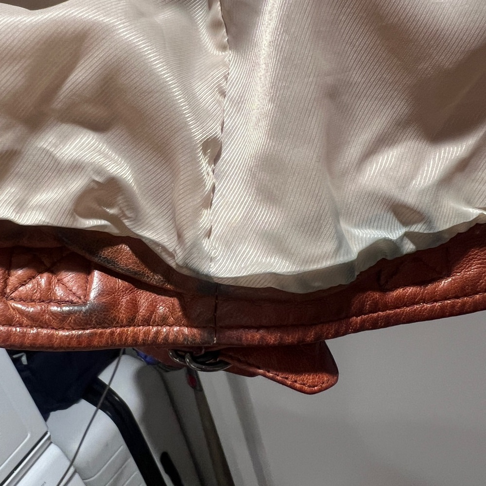 Leather Women's Aviator Jacket with Shearling Collar - Picture 7 of 7